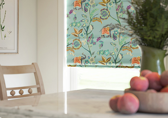 Gujarat, Vintage Blue - Twist&Fit Roman Blind - Image 5